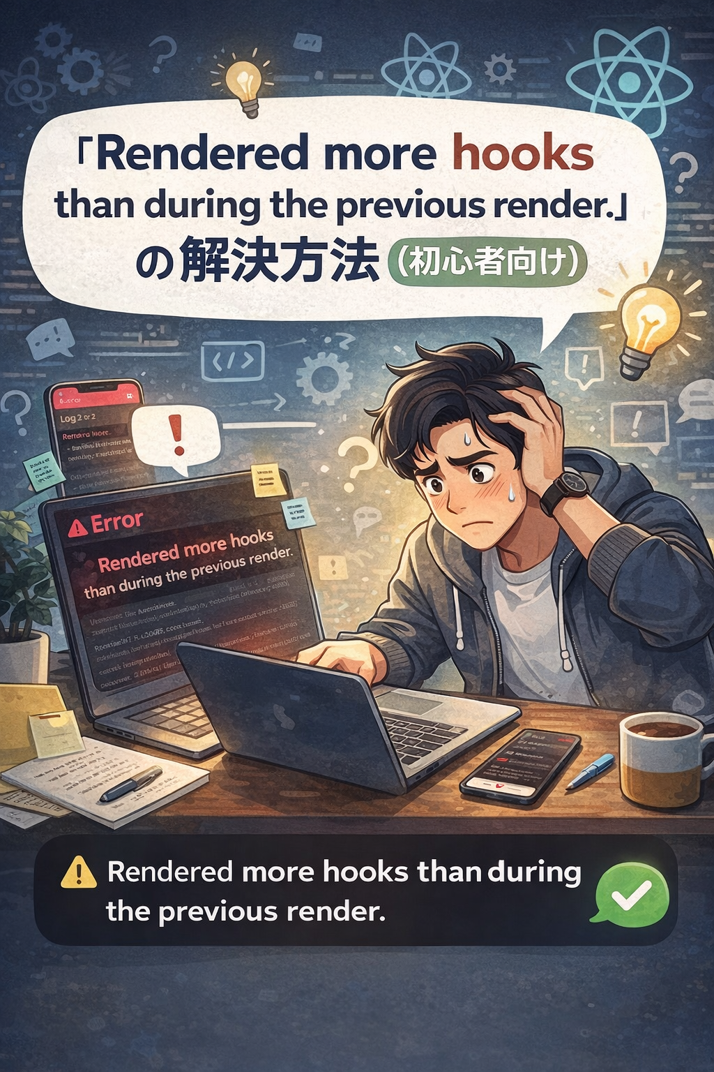 Expo × React Native で「Hooks順序エラー」に丸一日ハマった話（初心者向け解説）