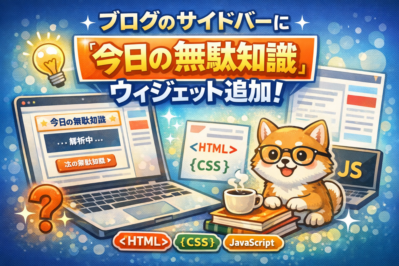 ブログのサイドバーに「今日の無駄知識」ウィジェットを追加してみた